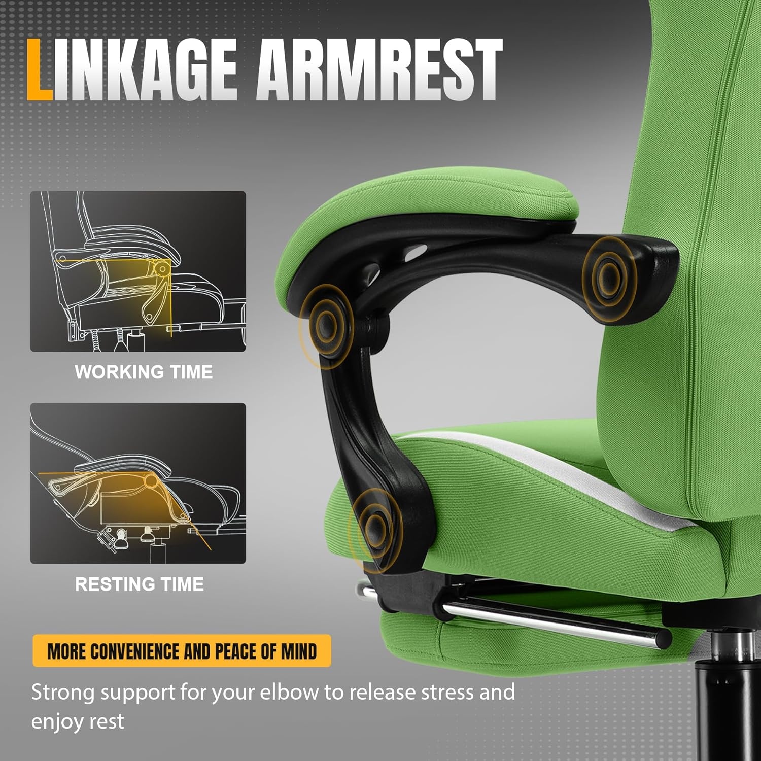 image:imageGTPLAYER Gaming Chair for Adults Big and Tall 350LBS Heavy Duty Office Chair Ergonomic High Back Lumbar Support and Recliner for Back Pain Relief Sky GrayViridian