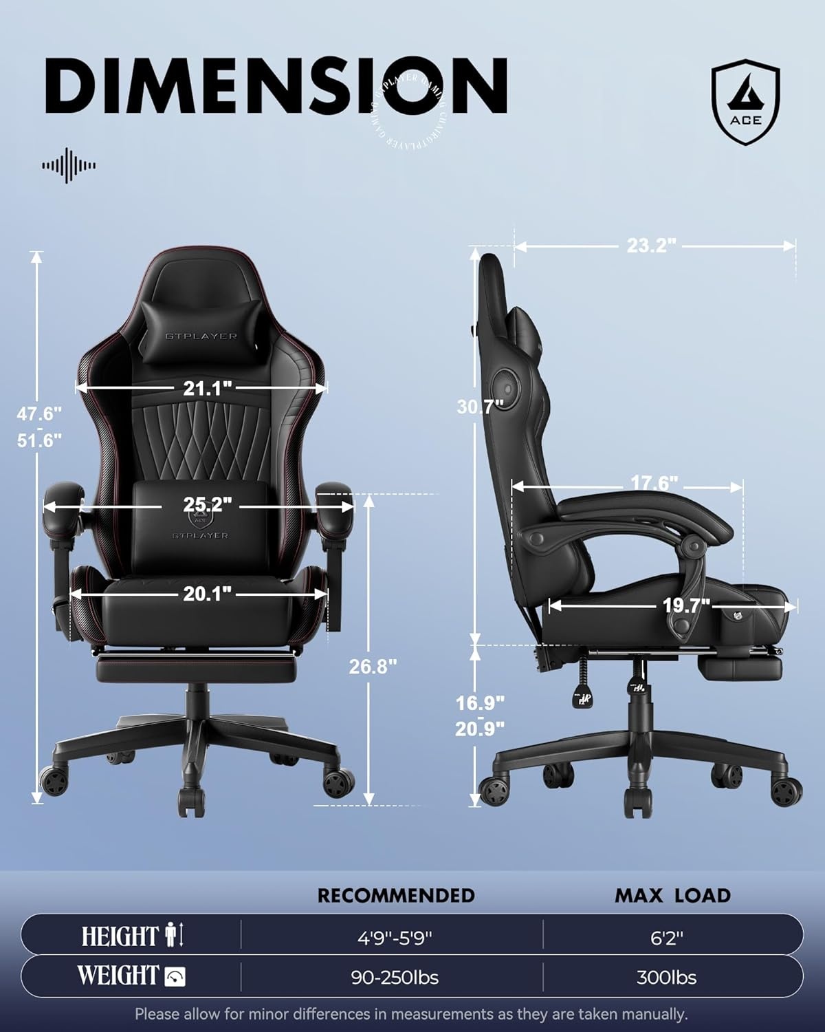 image:imageGTPLAYER Gaming Chair for Adults Ergonomic Video Game Chairs Footrest amp Linkage Armrest Reclining High Back Silla Gamer with Wider Seat for Home Office Ace Pro CreamBlack Red