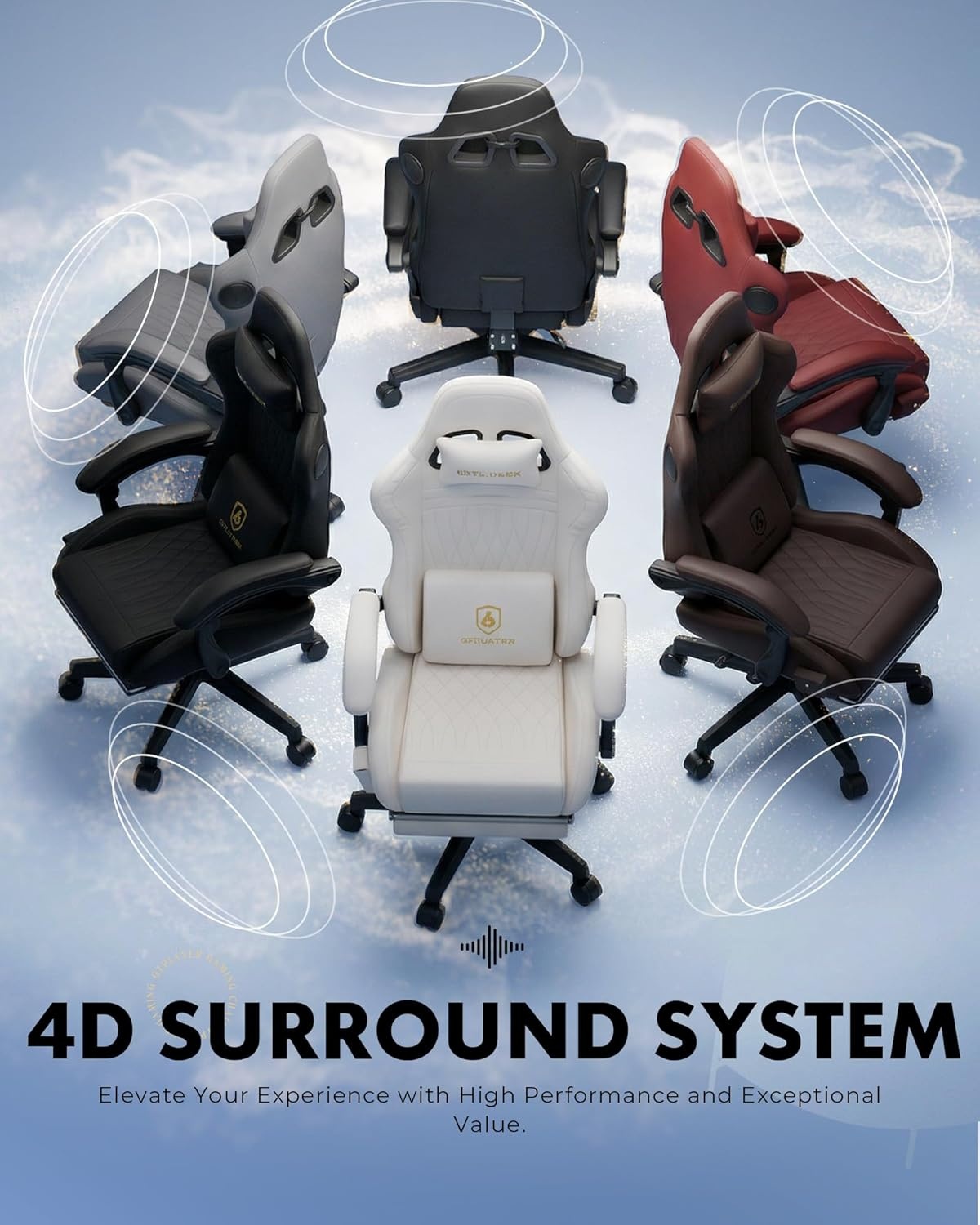 image:imageGTPLAYER Gaming Chair for Adults Ergonomic Video Game Chairs Footrest amp Linkage Armrest Reclining High Back Silla Gamer with Wider Seat for Home Office Ace Pro CreamBlack Red