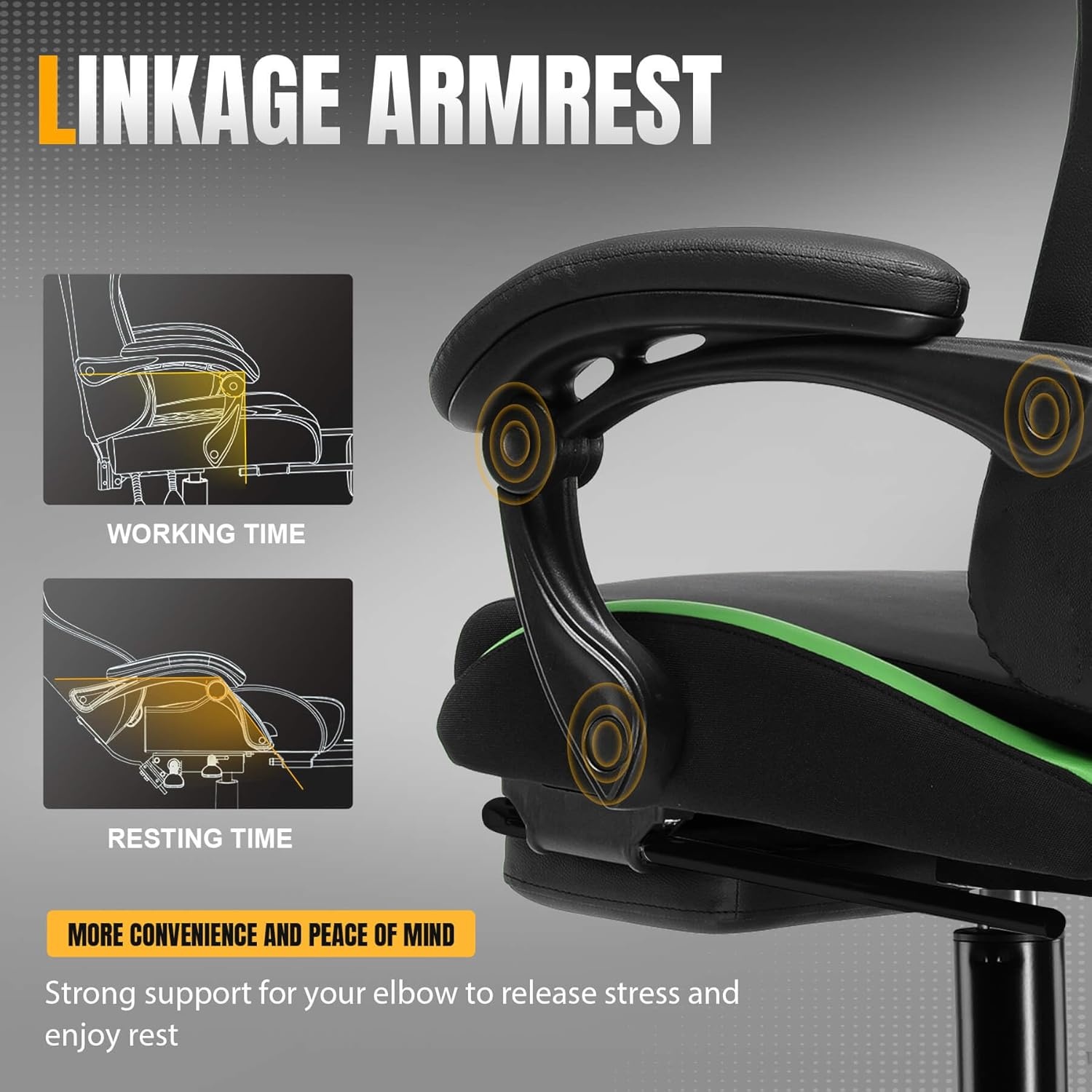 image:imageGTPLAYER Gaming Chair with Foot Rest amp Pocket Spring Cushion Ergonomic High Back Computer Desk Chair with Headrest amp Lumbar Support for Back Pain Relief Breathable Fabric MistBlueGrassgreen