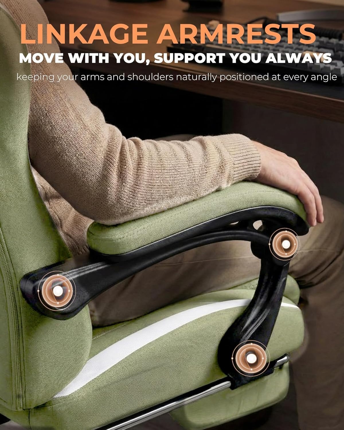 image:imageGTPLAYER Gaming Chair with Foot Rest amp Pocket Spring Cushion Ergonomic High Back Computer Desk Chair with Headrest amp Lumbar Support for Back Pain Relief Breathable Fabric MistBlueGreen