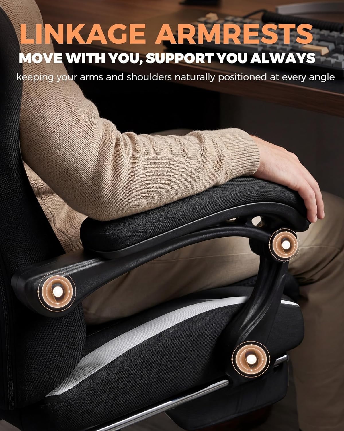 image:imageGTPLAYER Gaming Chair with Foot Rest amp Pocket Spring Cushion Ergonomic High Back Computer Desk Chair with Headrest amp Lumbar Support for Back Pain Relief Breathable Fabric MistBlueBlack