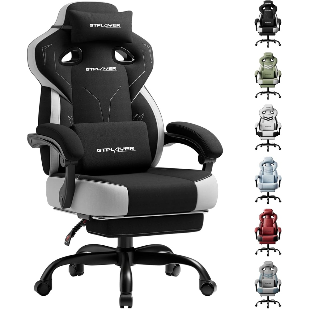image:imageGTPLAYER Gaming Chair Computer Chair with Footrest and Lumbar Support for Adults 360Swivel Big amp Tall Reclining Seat for Office or Gaming BlackLiblack