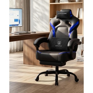 image:imageGTPLAYER Big and Tall Gaming Chair with Footrest High Back Ergonomic Office Chair for Adults Heavy Duty 350 lbs Capacity Premium Leather amp Iridescent Trim ACEArmor YellowBlue
