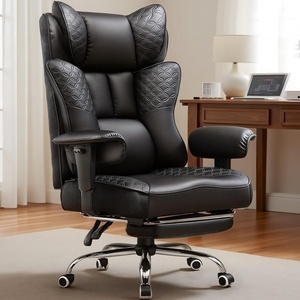 image:imageGTPLAYER Big and Tall Office Chair Wide Ergonomic Gaming Chair with Deluxe Embossing Designed Leather with Foot Rest150Reclining Adjustable Soft Armrests Pocket Spring Back Support and PillowPucoal Black