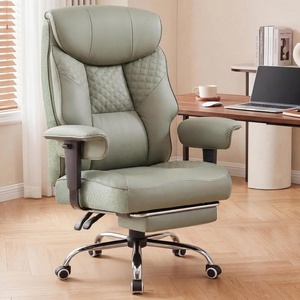 image:imageGTPLAYER Big and Tall Office Chair Wide Ergonomic Gaming Chair with Deluxe Embossing Designed Leather with Foot Rest150Reclining Adjustable Soft Armrests Pocket Spring Back Support and PillowPugreen