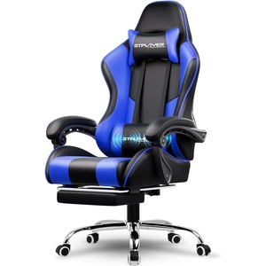 image:imageGTPLAYER Gaming Chair Computer Chair with Footrest and Lumbar Support Height Adjustable Game Chair with 360Swivel Seat and Headrest and for Office or Gaming WhiteBl