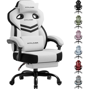 image:imageGTPLAYER Gaming Chair Computer Chair with Footrest and Lumbar Support for Adults 360Swivel Big amp Tall Reclining Seat for Office or Gaming BlackLiwhite