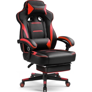 image:imageGTPLAYER Gaming Chair for Adults Big and Tall 350LBS Heavy Duty Office Chair Ergonomic High Back Lumbar Support and Recliner for Back Pain Relief Sky GrayRed
