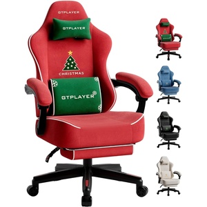 image:imageGTPLAYER Gaming Chair for Adults Ergonomic Video Game Chairs Footrest amp Linkage Armrest Reclining High Back Silla Gamer with Wider Seat for Home Office Ace Pro CreamChristmasvelvet