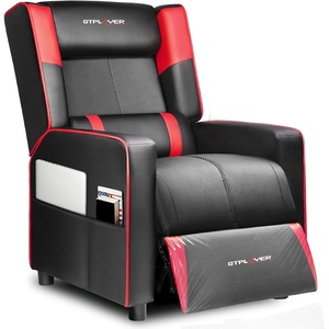 image:imageGTPLAYER Gaming Recliner Chair for Living Room Racing Style Single PU Leather Gaming Sofa for Adults Modern Game Recliners Ergonomic Comfortable Home Theater Seating Red