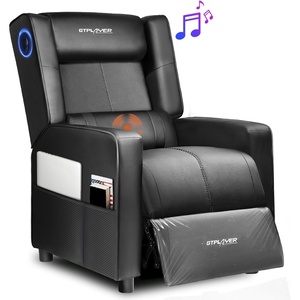 image:imageGTPLAYER Gaming Recliner Chair with Bluetooth Speakers Racing Style Single Gaming Sofa Modern Living Room Recliners Ergonomic Comfortable Massage Home Theater Seating Black