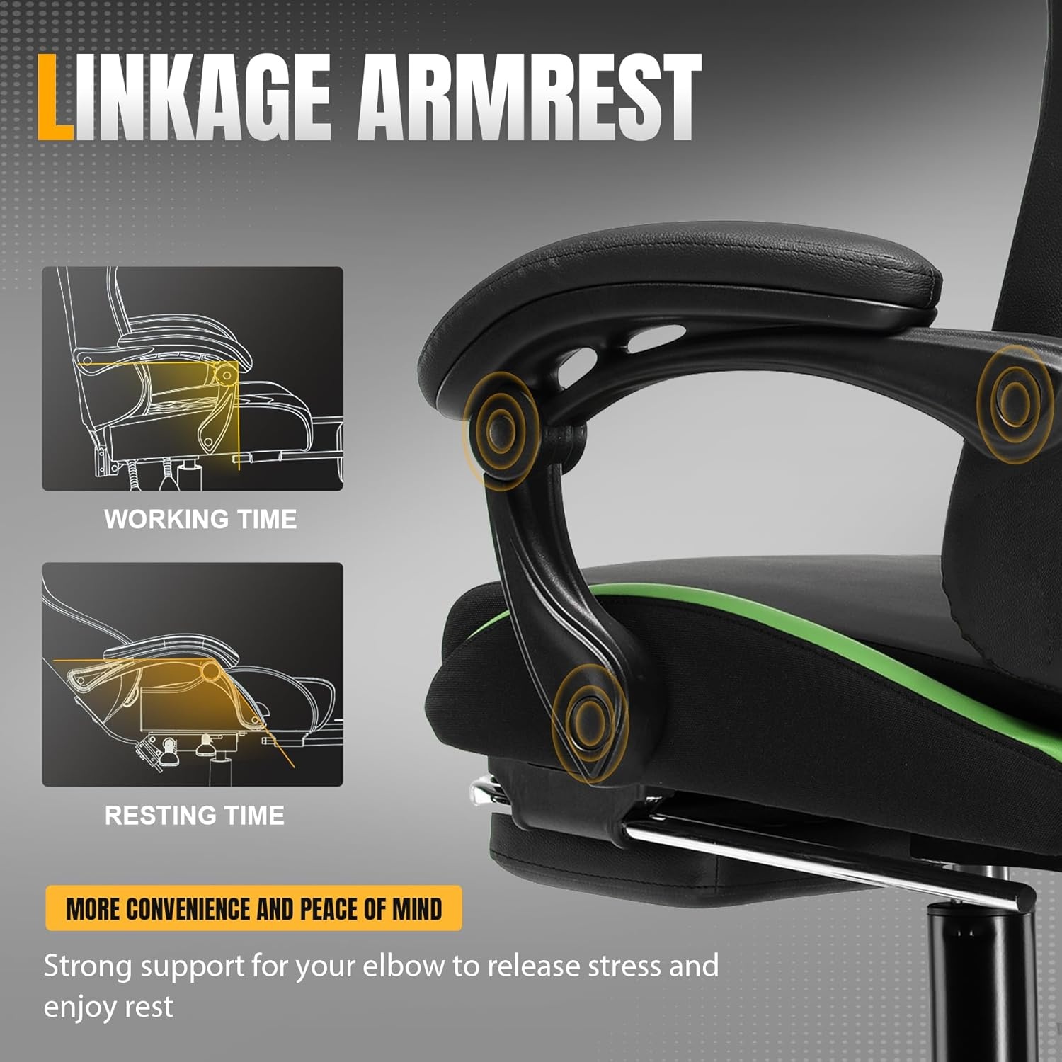 image:imageGTPLAYER Gaming Chair with Foot Rest amp Pocket Spring Cushion Ergonomic High Back Computer Chair with Headrest amp 360Swivel Seat for Home Office Desk PU Leather BlueVividgreen
