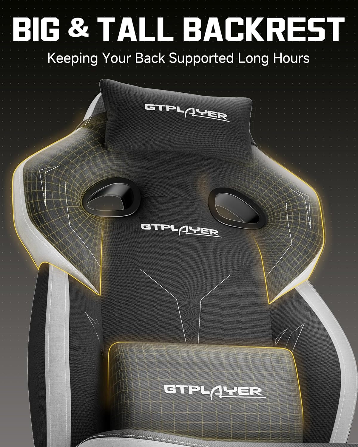 image:imageGTPLAYER Big amp Tall Gaming Chair 90155 Adjustable Reclining Office Seat with Footrest Ergonomic Comfy Computer Desk Chair for Adults Home Office Gaming Study Use BlackLi Black