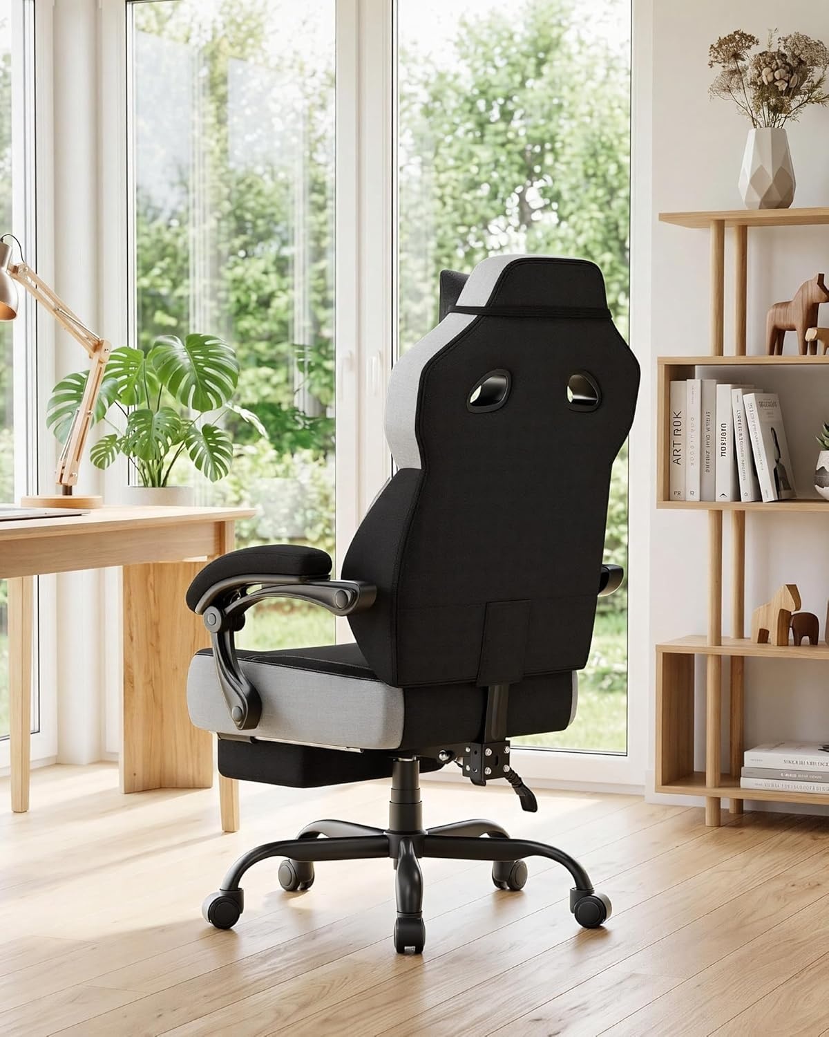 image:imageGTPLAYER Big amp Tall Gaming Chair 90155 Adjustable Reclining Office Seat with Footrest Ergonomic Comfy Computer Desk Chair for Adults Home Office Gaming Study Use BlackLi Black