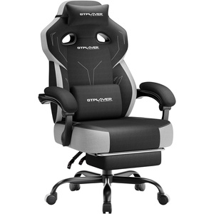 image:imageGTPLAYER Big amp Tall Gaming Chair 90155 Adjustable Reclining Office Seat with Footrest Ergonomic Comfy Computer Desk Chair for Adults Home Office Gaming Study Use BlackLi  Black