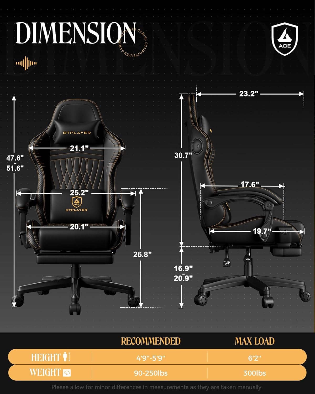 image:imageGTPLAYER Gaming Chair with Speakers Video Game Chairs with Footrest PC Gamer Chairs for Adults Padded High Back Ergonomic Reclining Silla Gamer Linkage Armrest Ace Pro Blue Velvet01 Orange