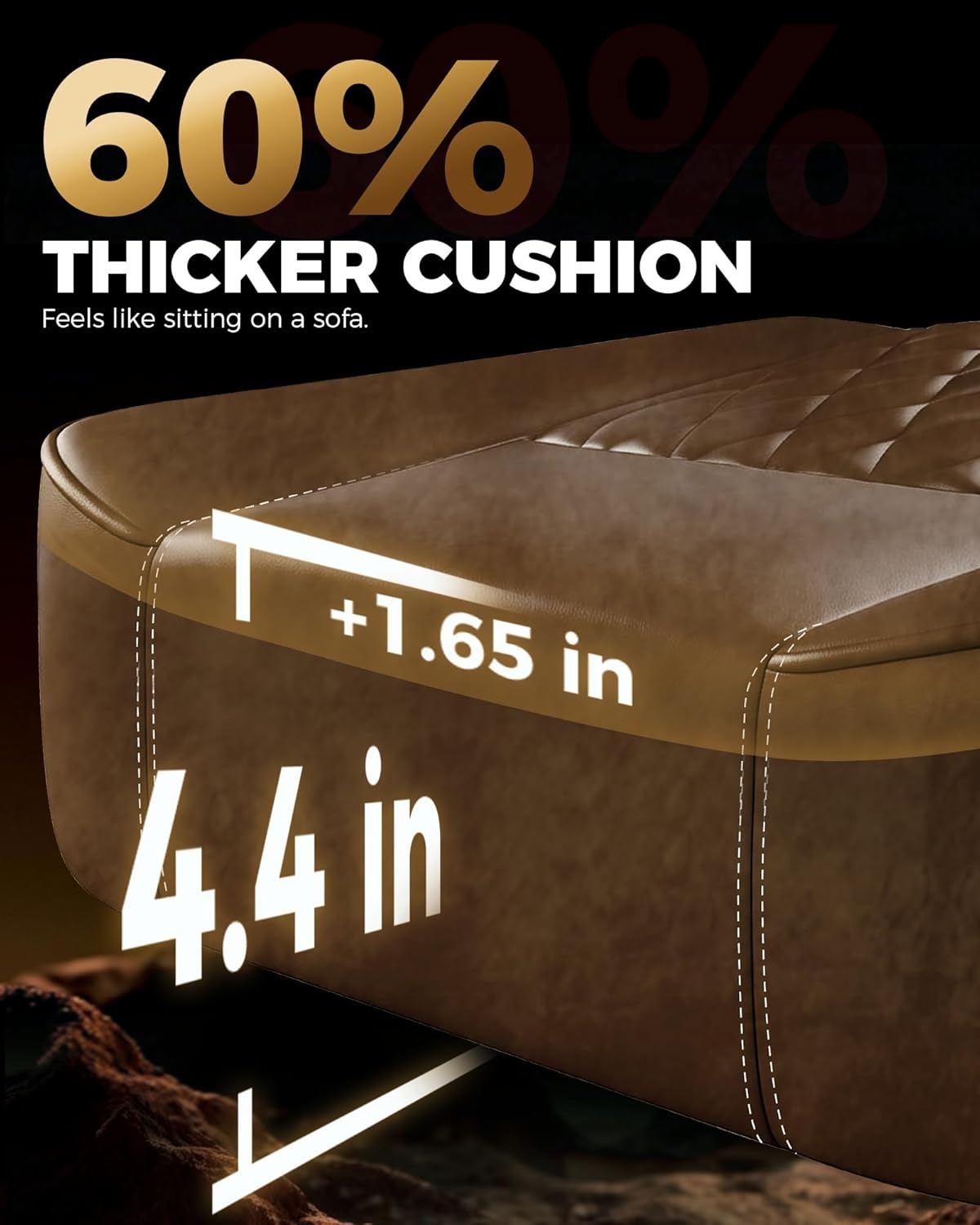image:imageGTPLAYER Big and Tall Gaming Chair with Footrest Ergonomic Office Desk Chair with 44in Thick Cushion and Wide Wingless Seat Comfortable Leather Computer Chair Predator Series Rustic BrownRustic Brown