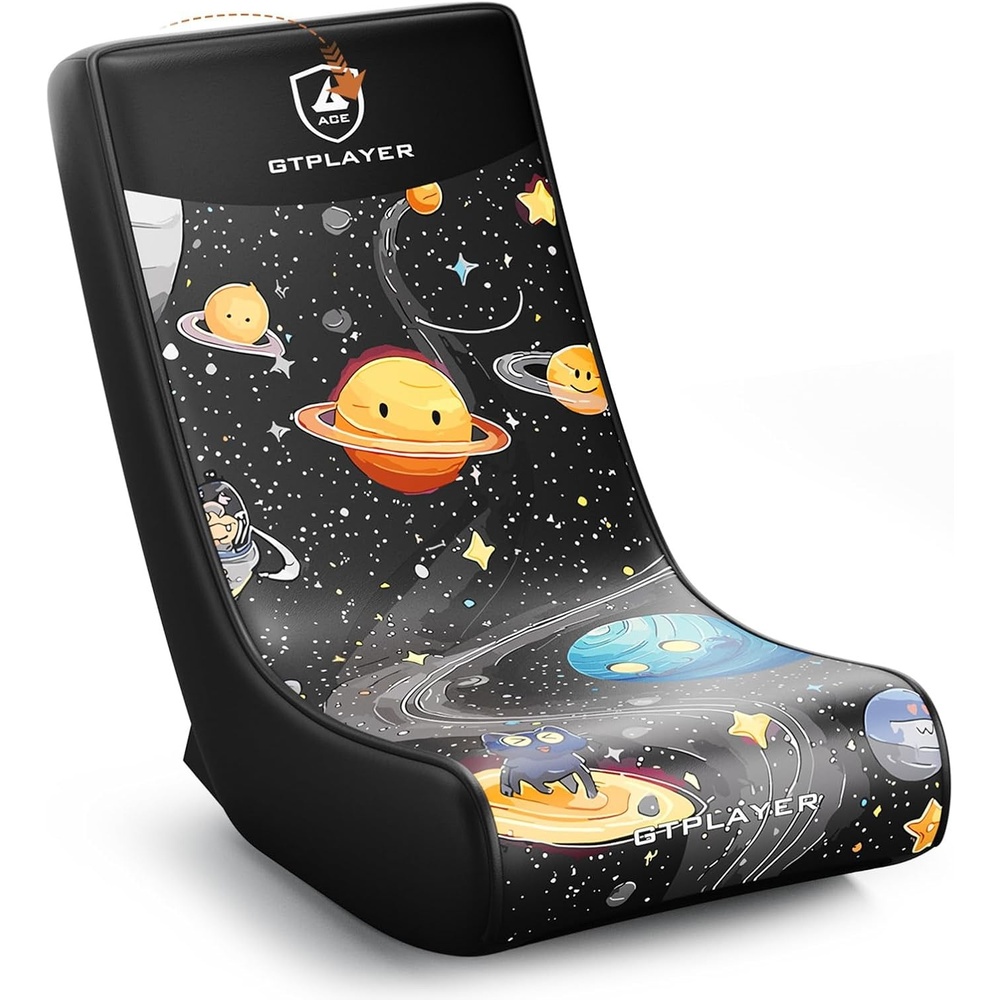 image:imageGTPLAYER Floor Rocking Gaming Chair Floor Rolling Game Chairs with Angle Limiter Gamer Rocker Floor Seat Compact amp Lightweight Black Galaxy Patterned02 Black Galaxy Patterned