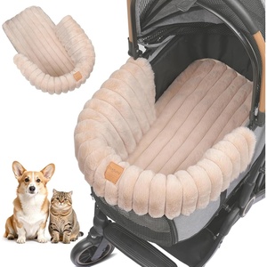 image:imageGTPLAYER Pet Stroller Mat Plush Quilted Dog amp Cat Stroller Liner Pad Soft Flat Pad for Comfort and Stroller Protection for Outdoor Walks and Travel Comfort BeigeBeige